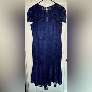 Blue Tea-length Cocktail Dress by Gal Meet Glam collection, size 16